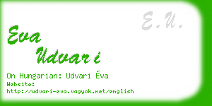 eva udvari business card
